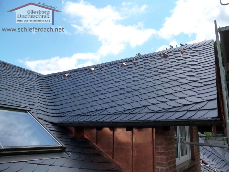 slate roof of a large family home